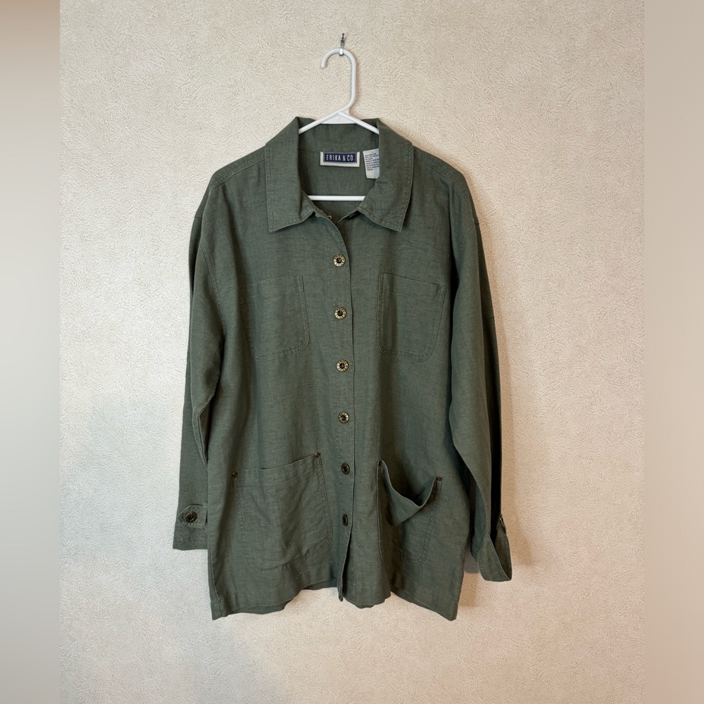Erika & Co Linen Blend Shacket Size Large